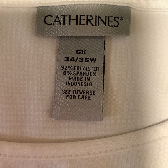 Catherine’s Women’s plus size 5X casual polyester spandex blend white tank top - Picture 3 of 8